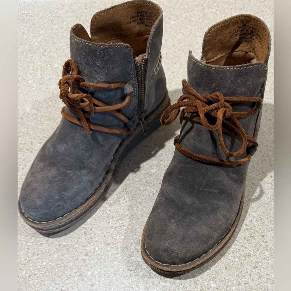 BORN Calyn LEATHER Suede BOOTS Bootie TARKILN - Picture 2 of 16